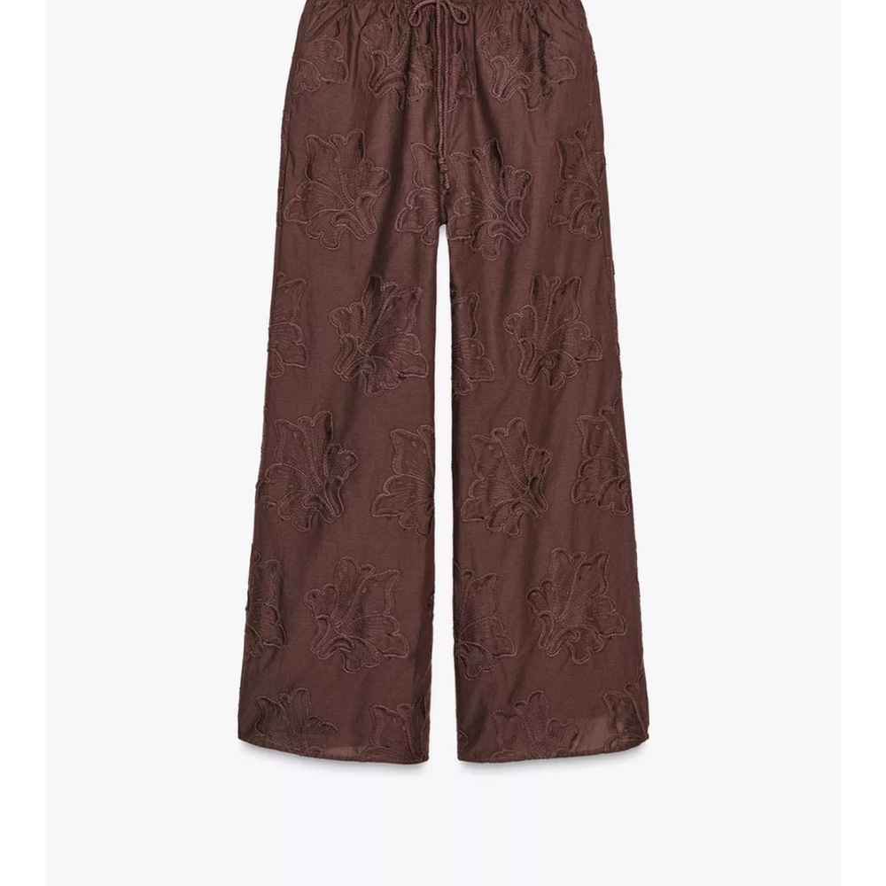Zara Brown Wide-Leg Pants